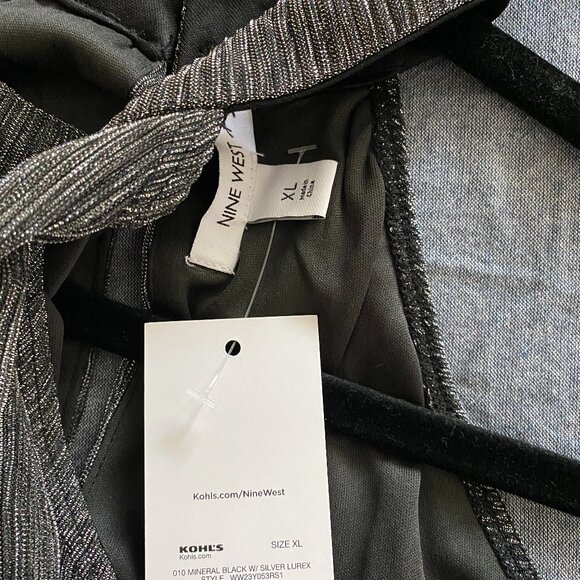 NWT Nine West Halter Neck A-Line Swing Dress - Silver size XL - Picture 6 of 10